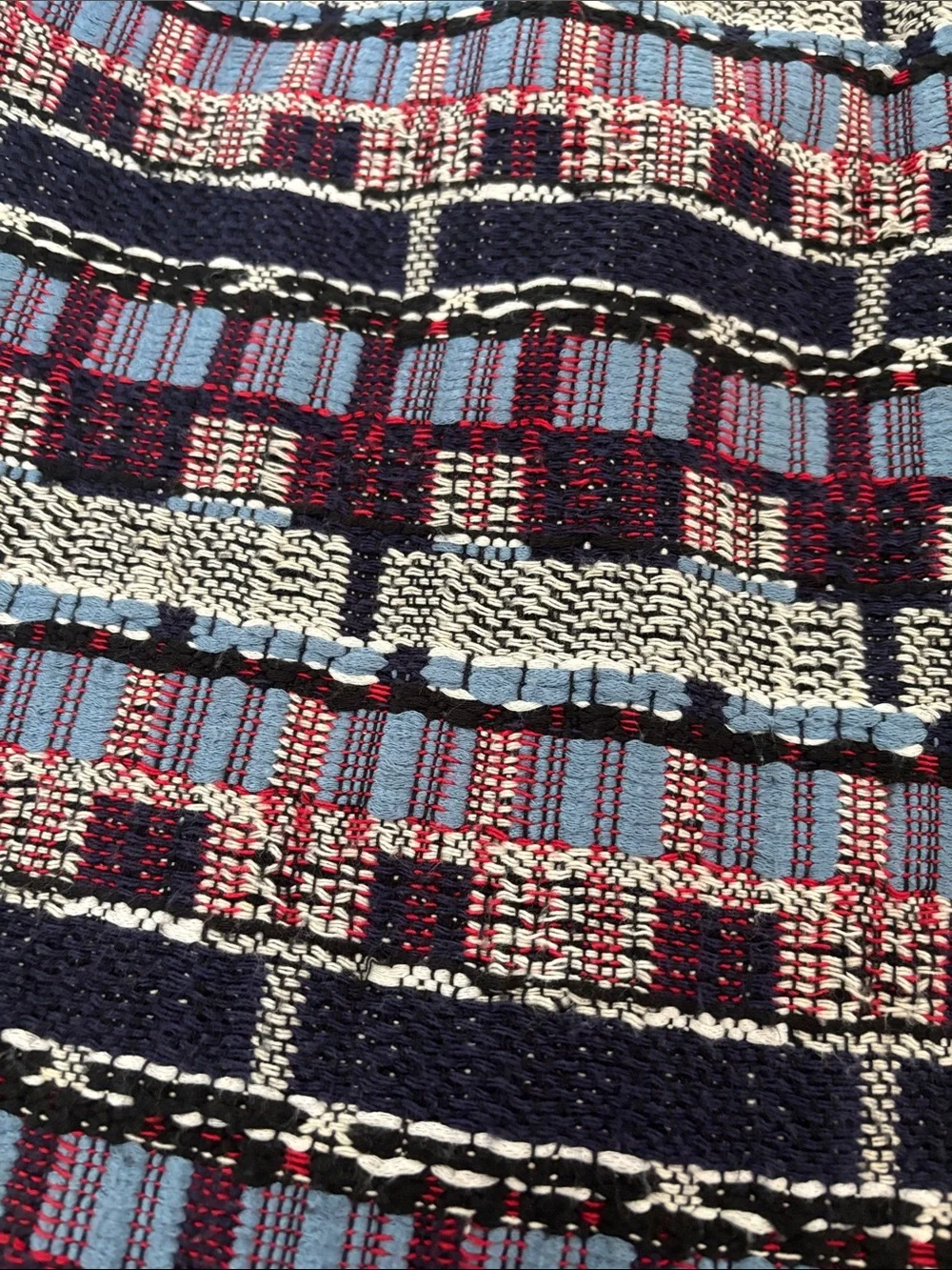 Milly Navy and red Geo Stripe Mini Skirt